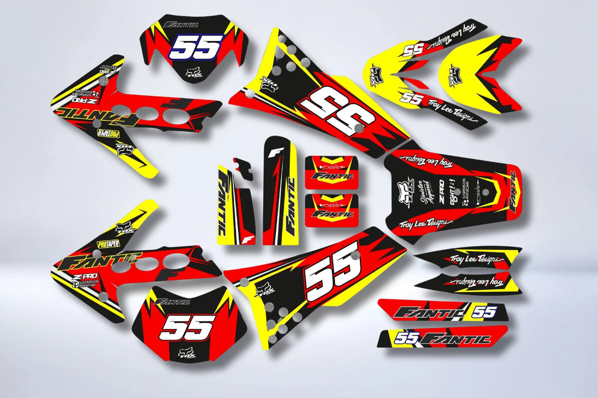 Fantic 50 Caballero 2011-2016 graphics kit - RED N YELLOW