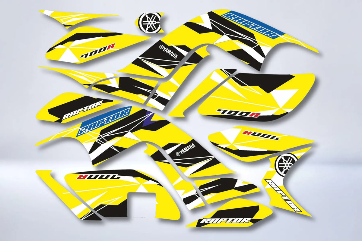 kit gráfico Yamaha YFM 700 RAPTOR 2006-2012 - YELLOW BLUE