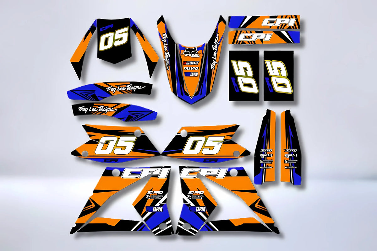 Graphics kit CPI After 2007 - ORANGE BLUE