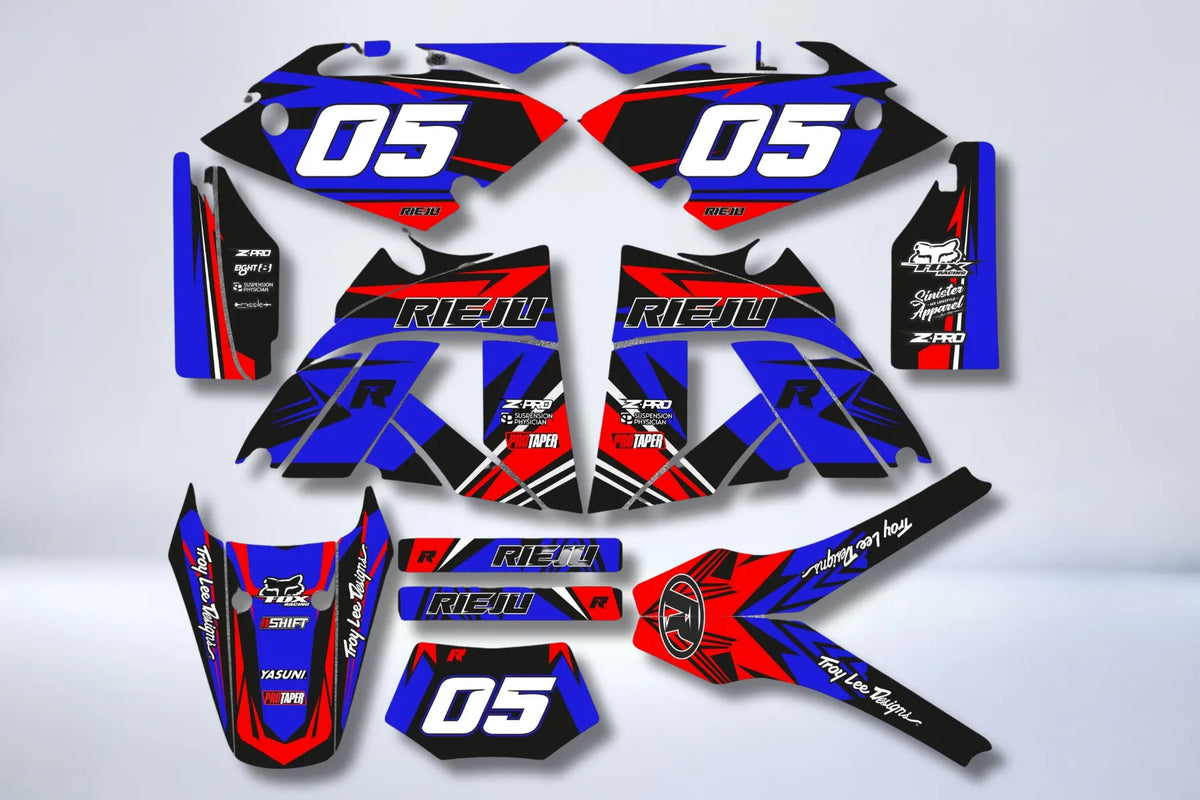 Kit Decoração RIEJU SMX / MRX - AZUL VERMELHO