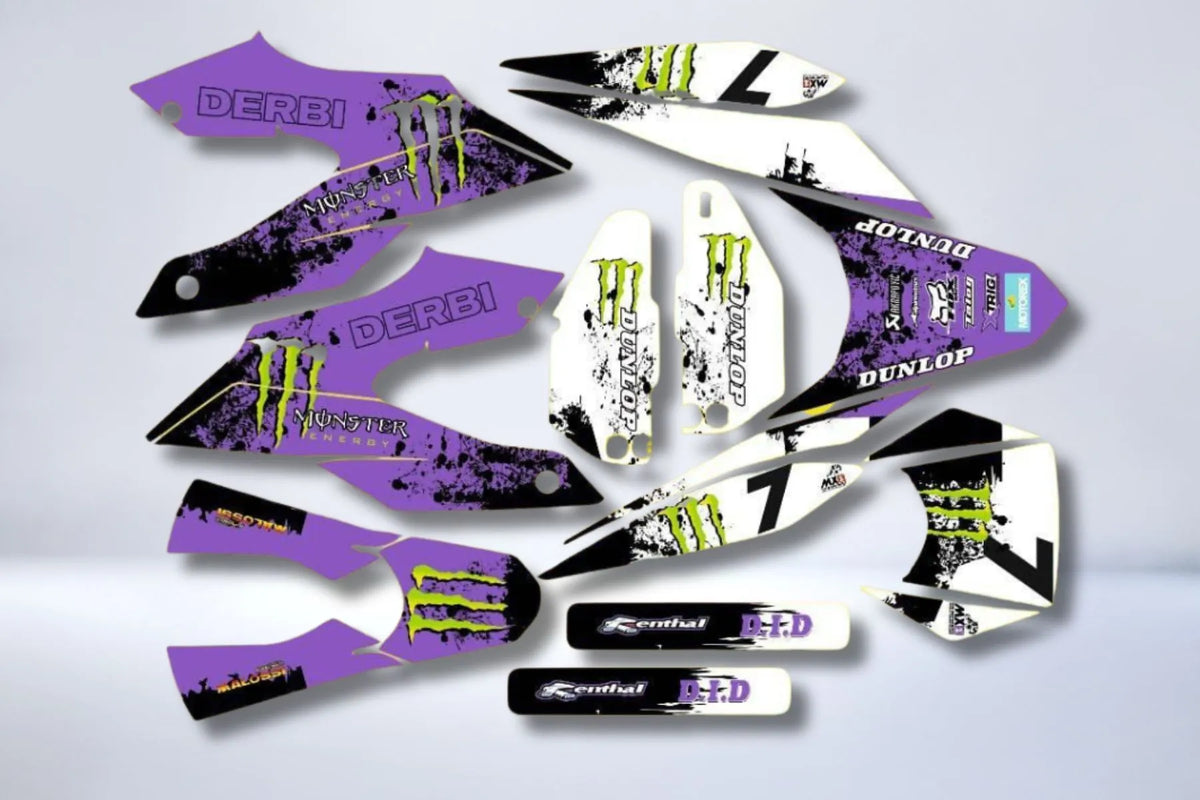 Kit gráfico PURPLE – Derbi Senda DRD 125 SM / Aprilia SX 125 2018-2024
