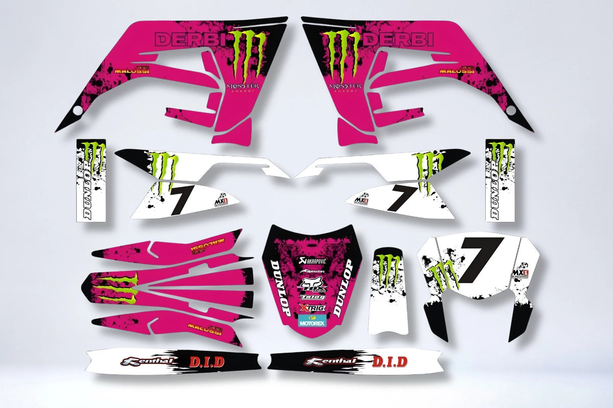 Kit Déco DERBI X-TREME / RACING 2018-2024 - PINK MONSTER