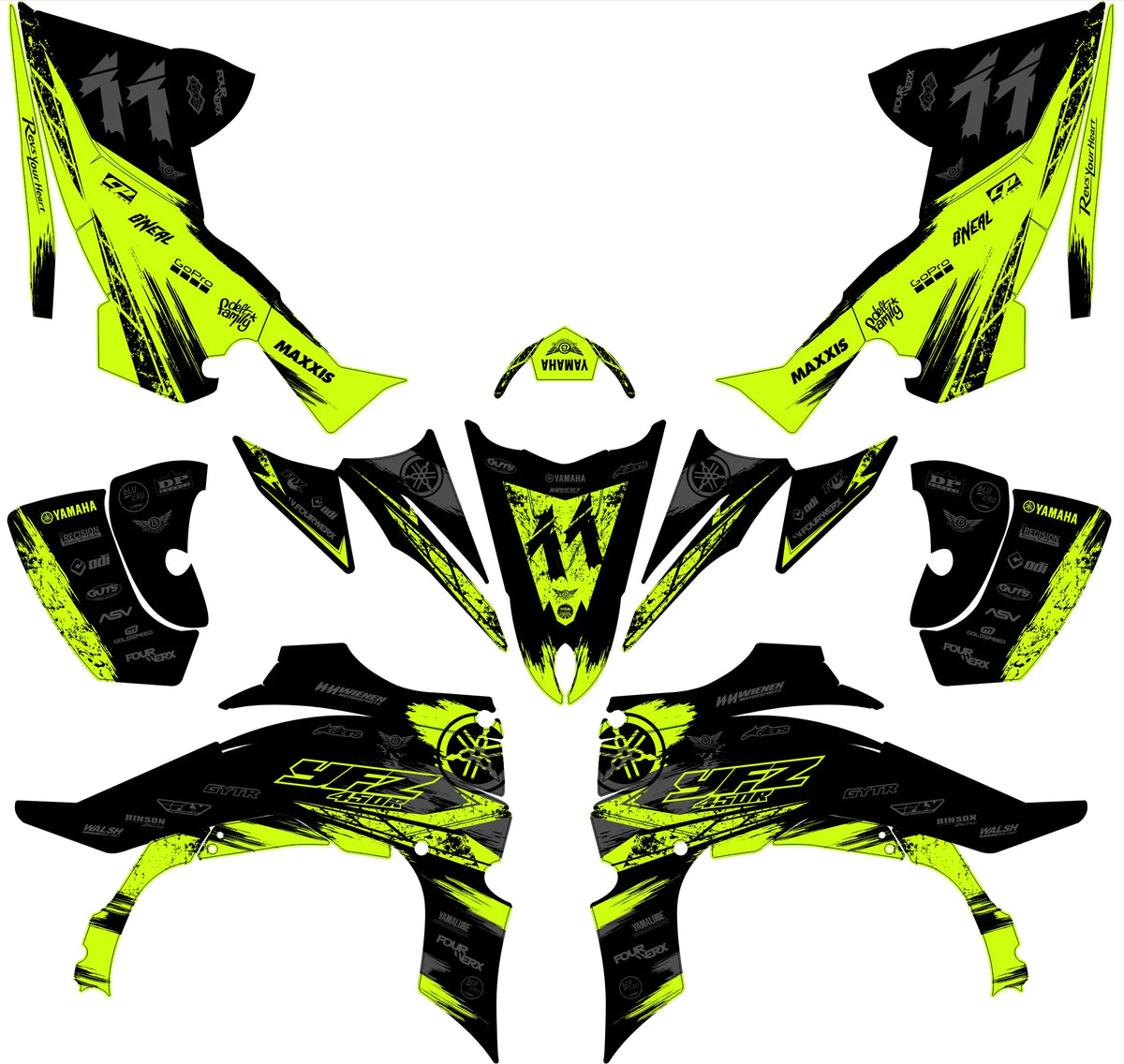 Kit déco Yamaha YFZ 450 R RAPTOR 2014-2022 - TALVEX