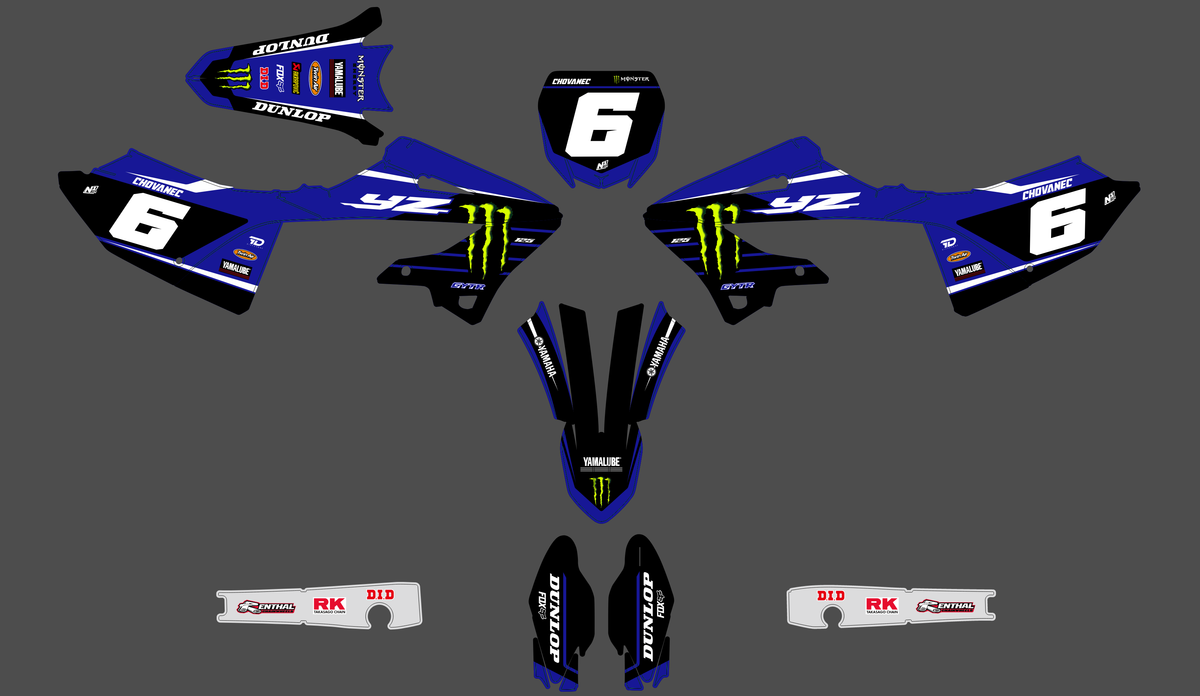 kit gráfico Yamaha YZ 125/250 2022-2025 - DYNEXA