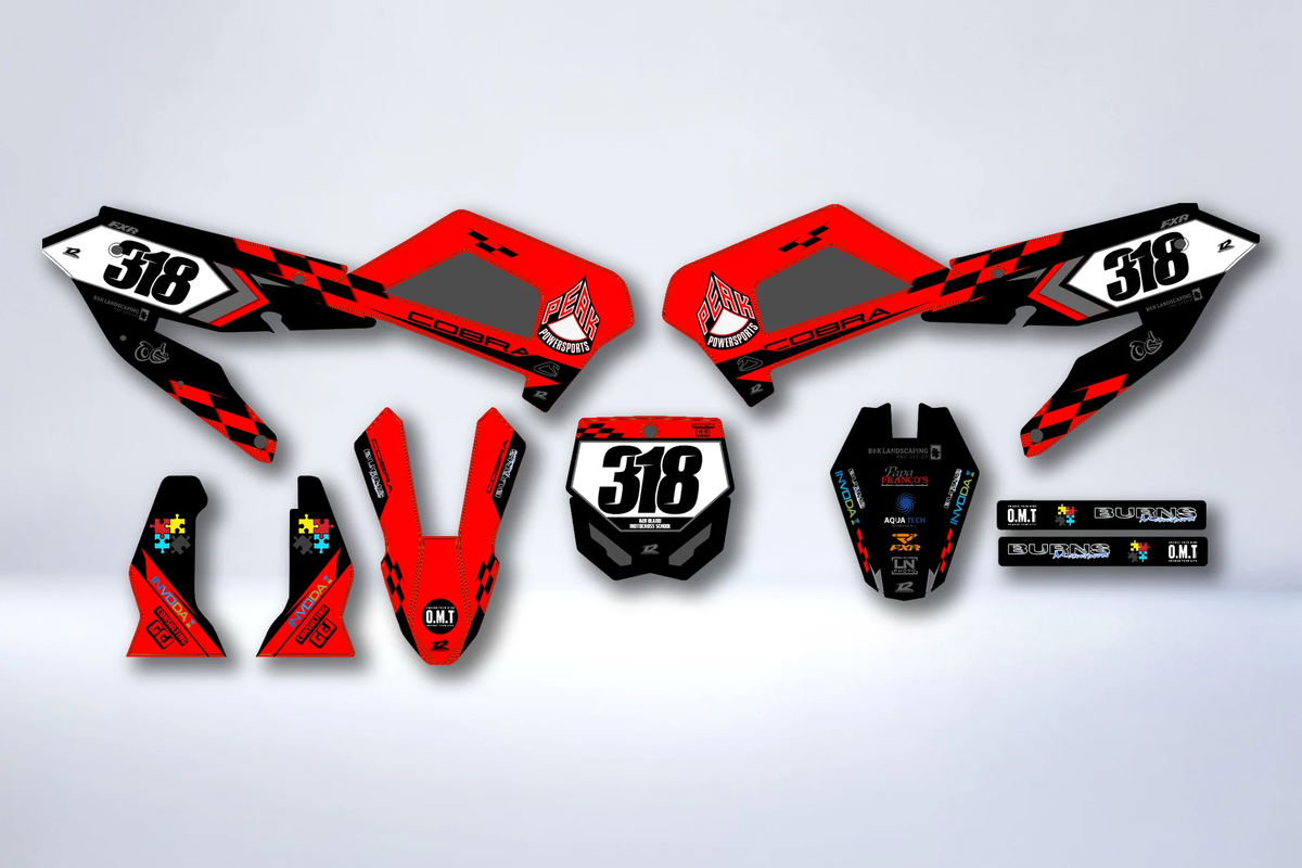 Dekor-Kit Cobra CX65 (2022-2025), CX50JR, CX3E, CX50SR, CX50FWE (2025) - ROT