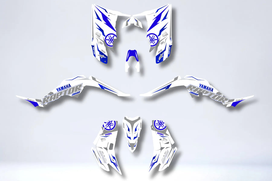 Kit grafiche Yamaha YFM 350 Raptor - VYNORIS WHITE