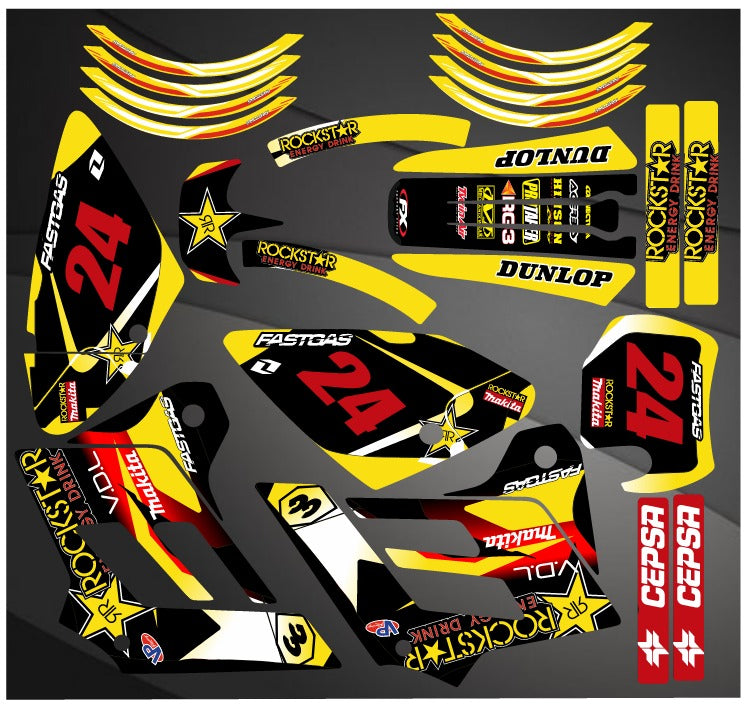 GAS GAS EC 2002-2006 ROCKSTAR YELLOW Deco Kit