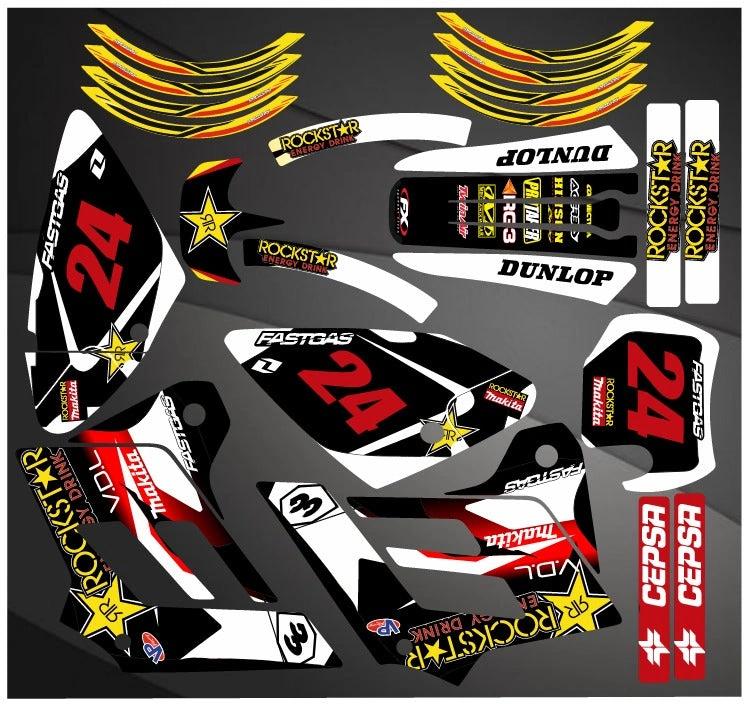 Kit Déco GAS GAS EC 2002-2006 ROCKSTAR BLEU