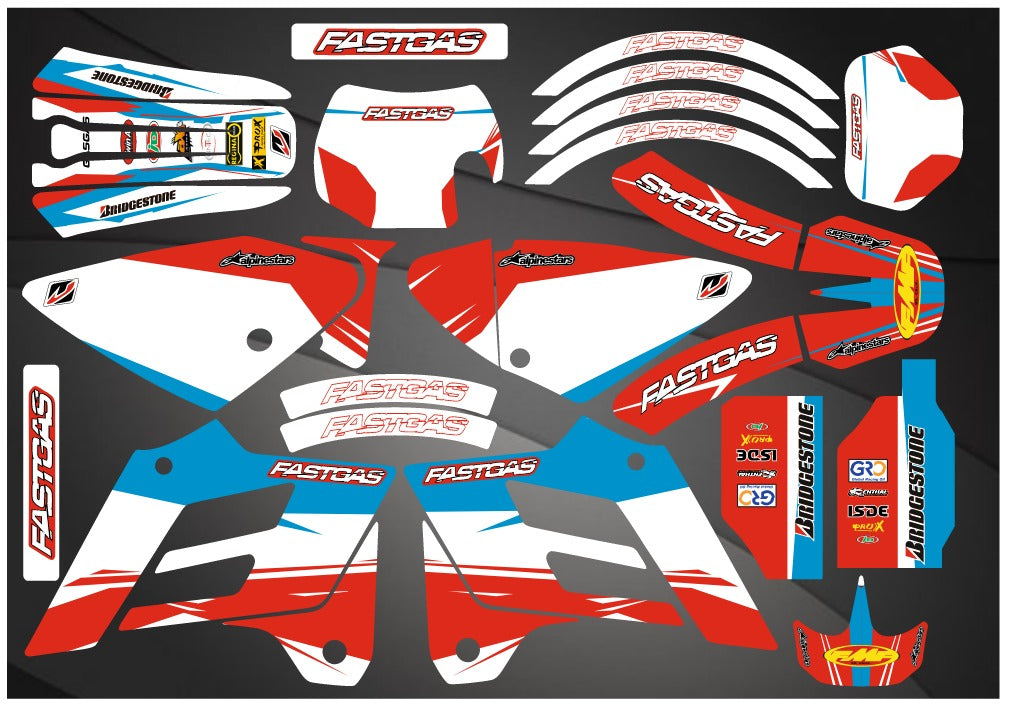 GAS GAS EC 2002-2006 BLUE & RED graphics kit