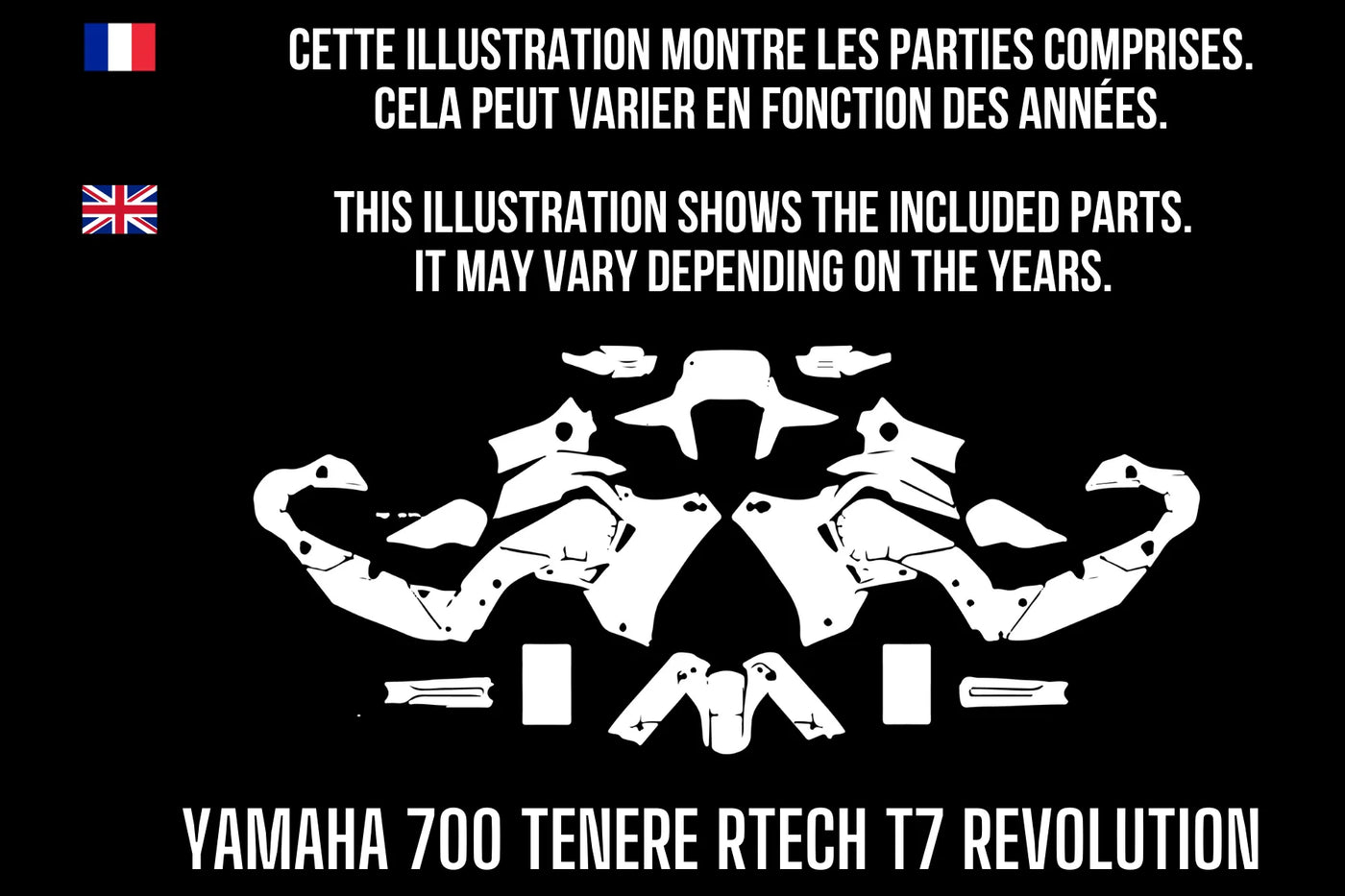 Dekorationskit YAMAHA 700 TENERE RTECH T7 Revolution 100% individuell