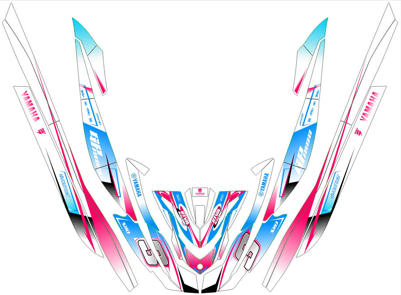PINK graphics kit – Yamaha GP 1800 SVHO Waverunner 2016-2020