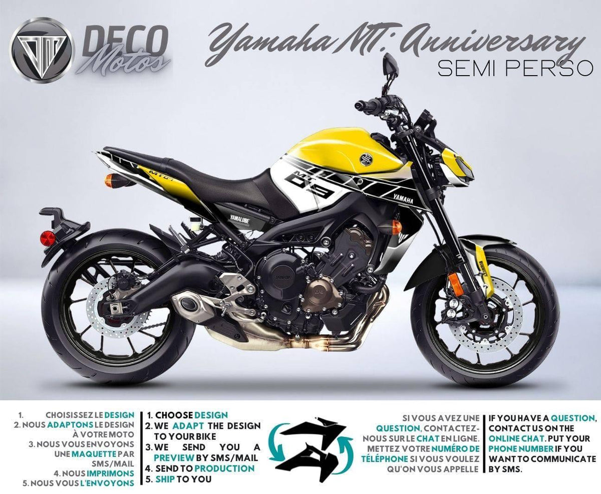 Kit Déco Yamaha MT 125 / MT 03 / MT 07 / MT 09 / MT 10 Semi-Personnalisé - ANNIVERSARY