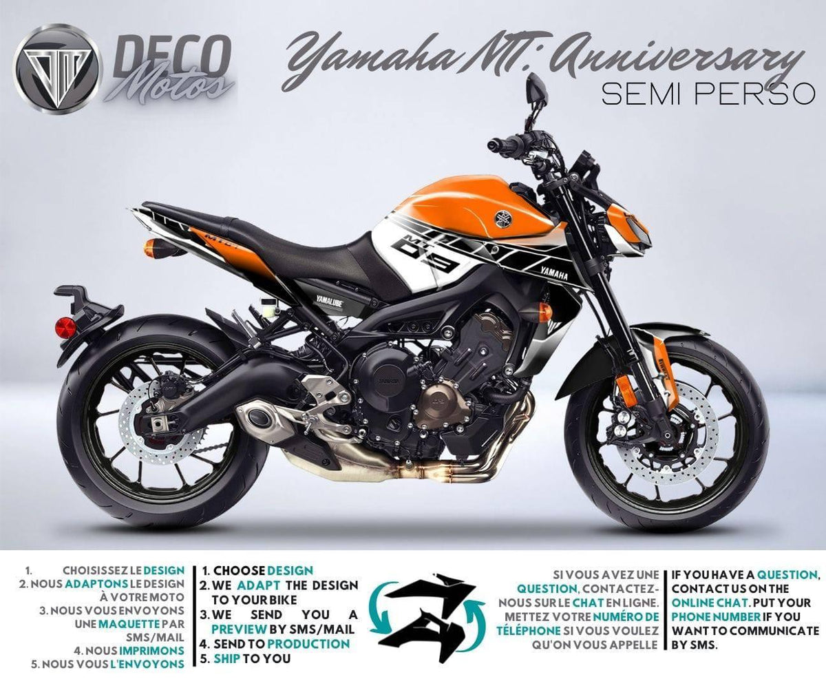 Kit Déco Yamaha MT 125 / MT 03 / MT 07 / MT 09 / MT 10 Semi-Personnalisé - ANNIVERSARY