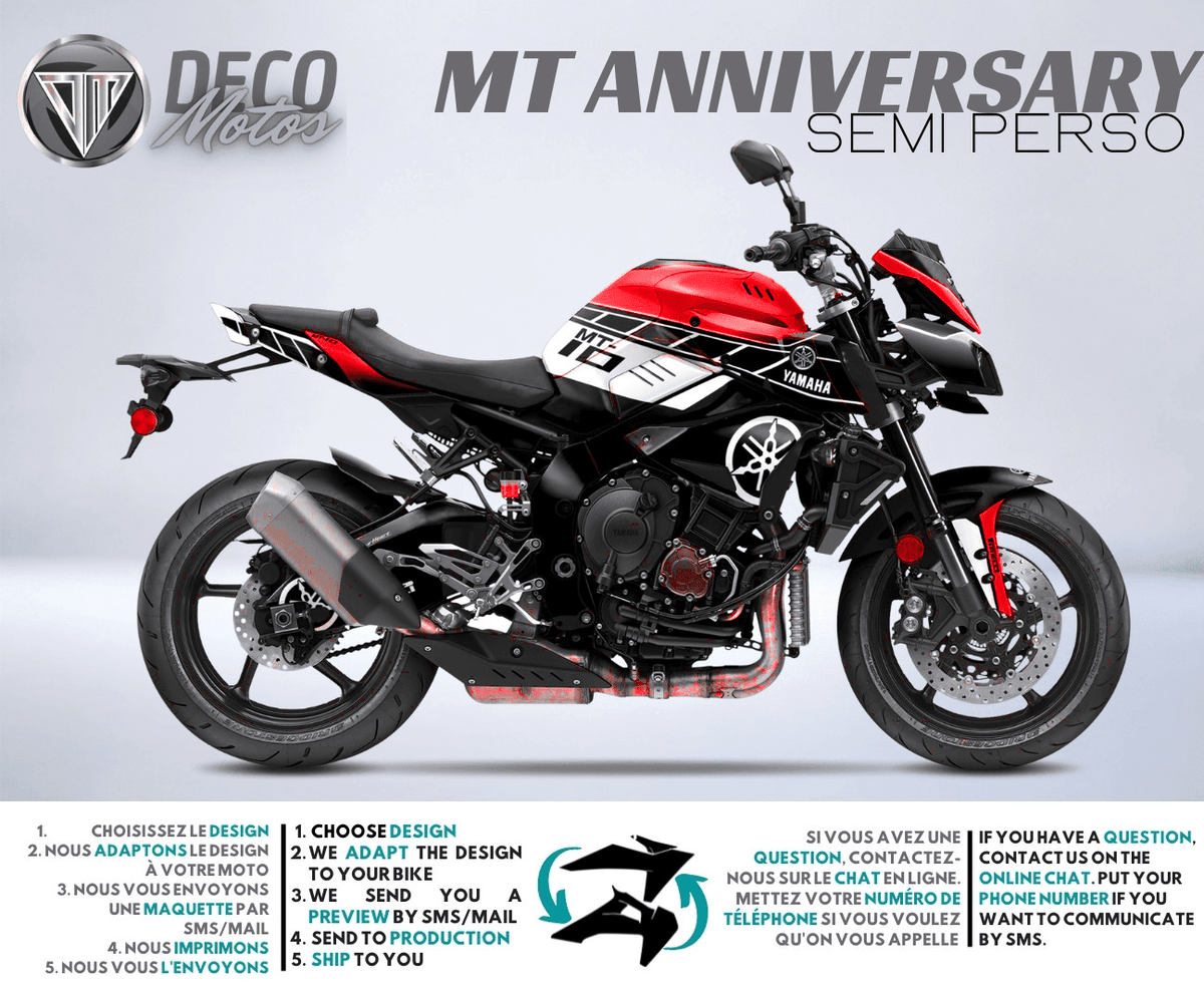 Kit Déco Yamaha MT 125 / MT 03 / MT 07 / MT 09 / MT 10 Semi-Personnalisé - ANNIVERSARY