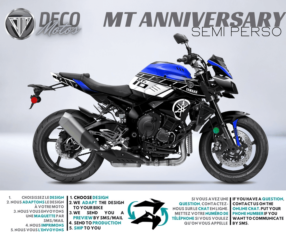 Kit Déco Yamaha MT 125 / MT 03 / MT 07 / MT 09 / MT 10 Semi-Personnalisé - ANNIVERSARY