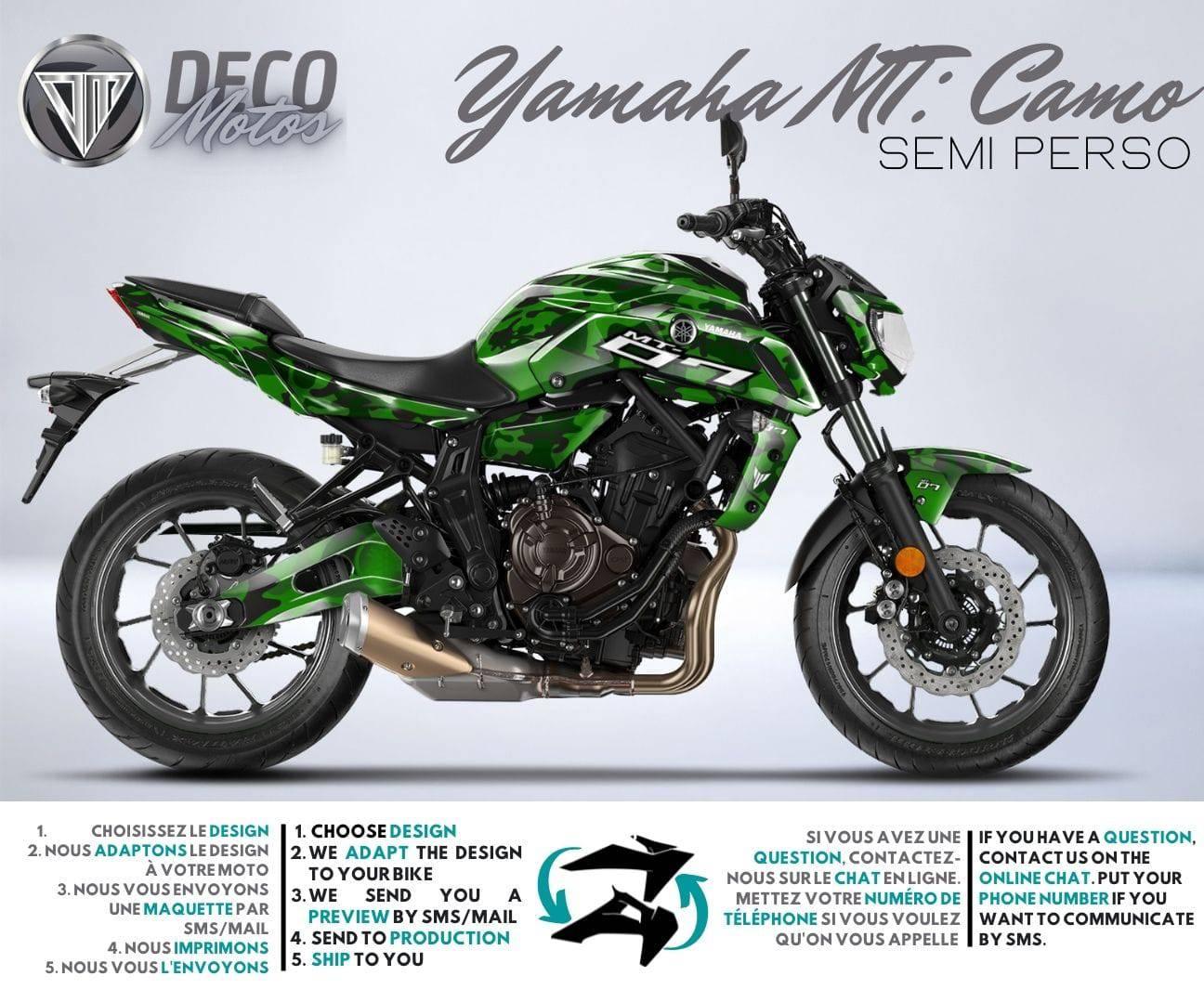 Kit Déco Yamaha MT 125 / MT 03 / MT 07 / MT 09 / MT 10 Semi-Personnalisé - CAMO