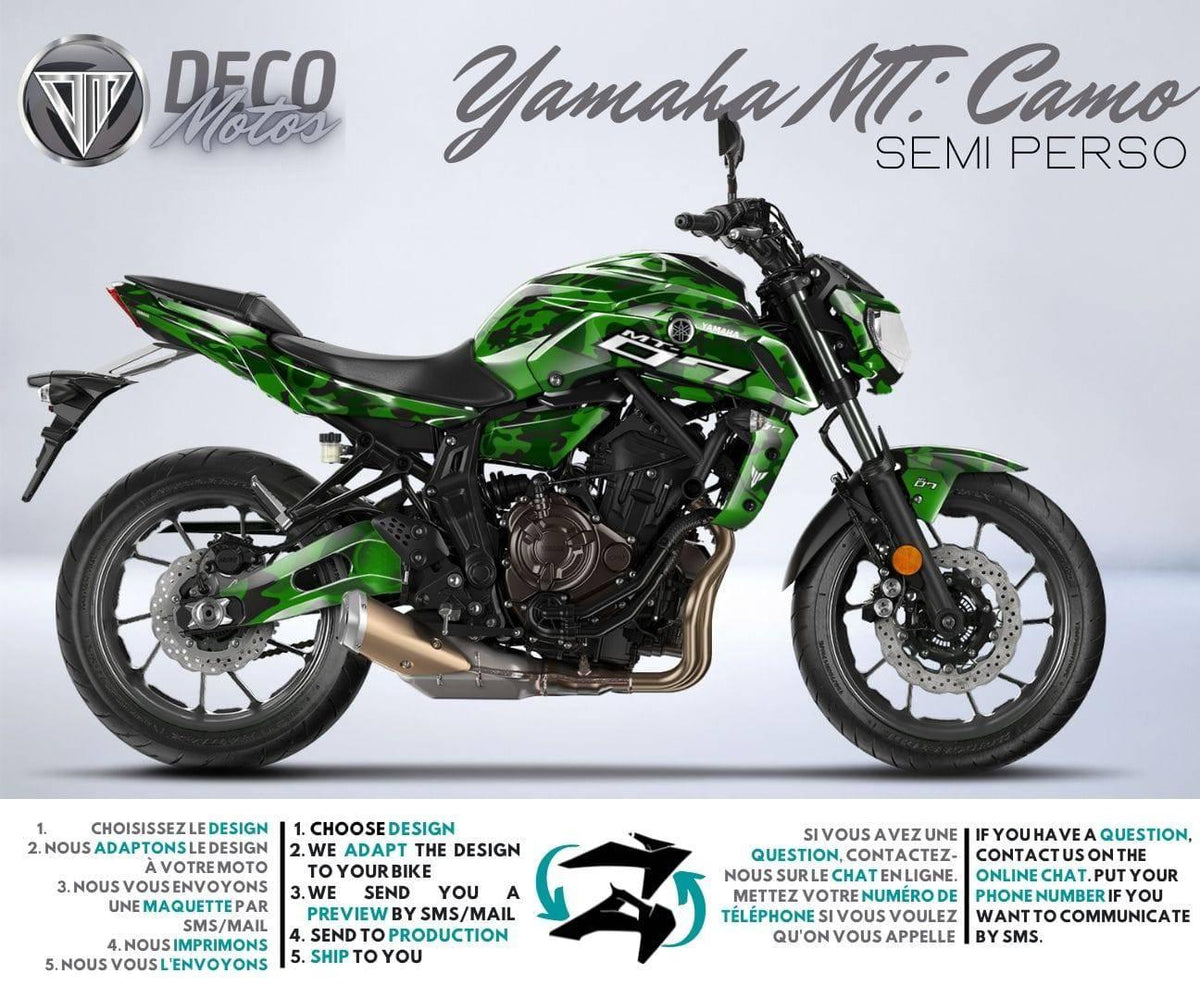 Kit Déco Yamaha MT 125 / MT 03 / MT 07 / MT 09 / MT 10 Semi-Personnalisé - CAMO