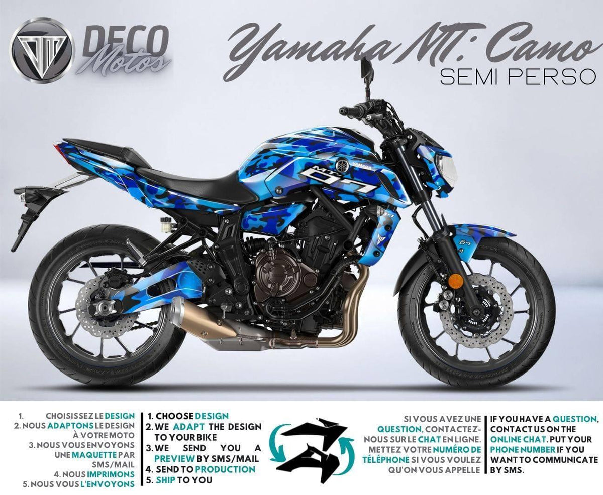 Kit Déco Yamaha MT 125 / MT 03 / MT 07 / MT 09 / MT 10 Semi-Personnalisé - CAMO