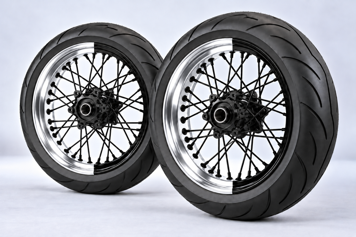 Stickers Demi-Jantes CHROME Bi-ton (50/50 Supermoto)