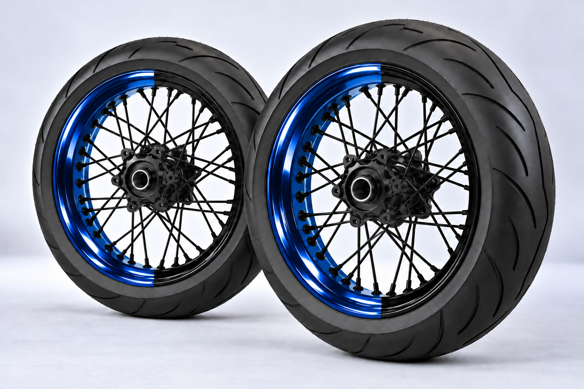 Stickers Demi-Jantes CHROME Bi-ton (50/50 Supermoto)
