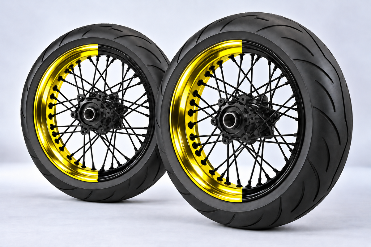 Stickers Demi-Jantes CHROME Bi-ton (50/50 Supermoto)