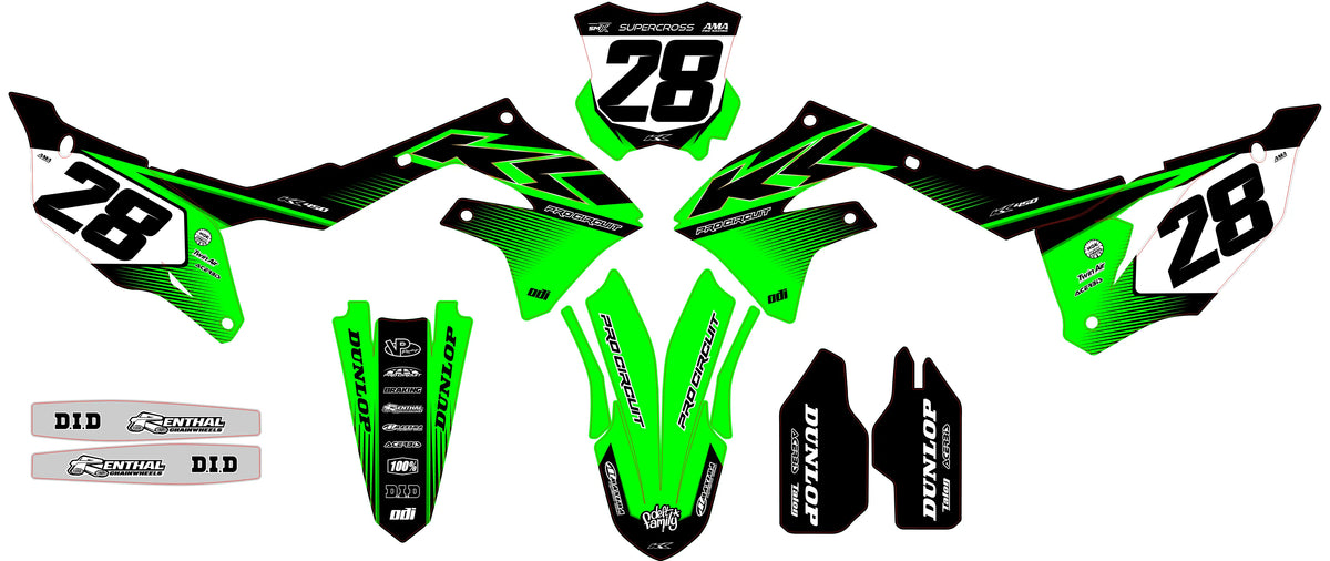 kit gráfico Kawasaki KXF 250 2021-2024 y KXF 450 2019-2023 - Voltrix