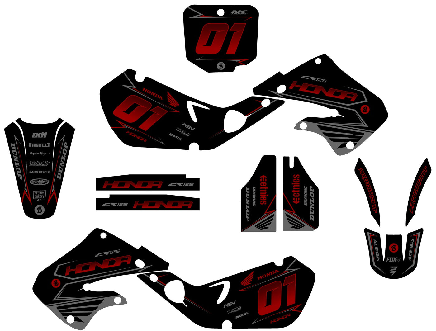 Dekor-Kit HONDA CR 125-250 1997-1999 - GRITRON