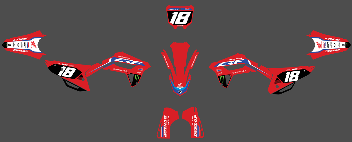 Honda CRF 250 2022-2024 & CRF 450 2021-2024 graphics kit - AZTRIK