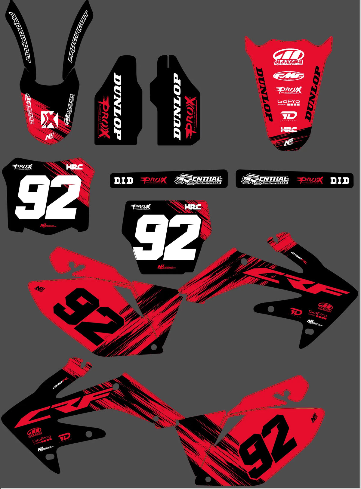 Graphics kit HONDA CRF 450 2005-2008 - DRAXION