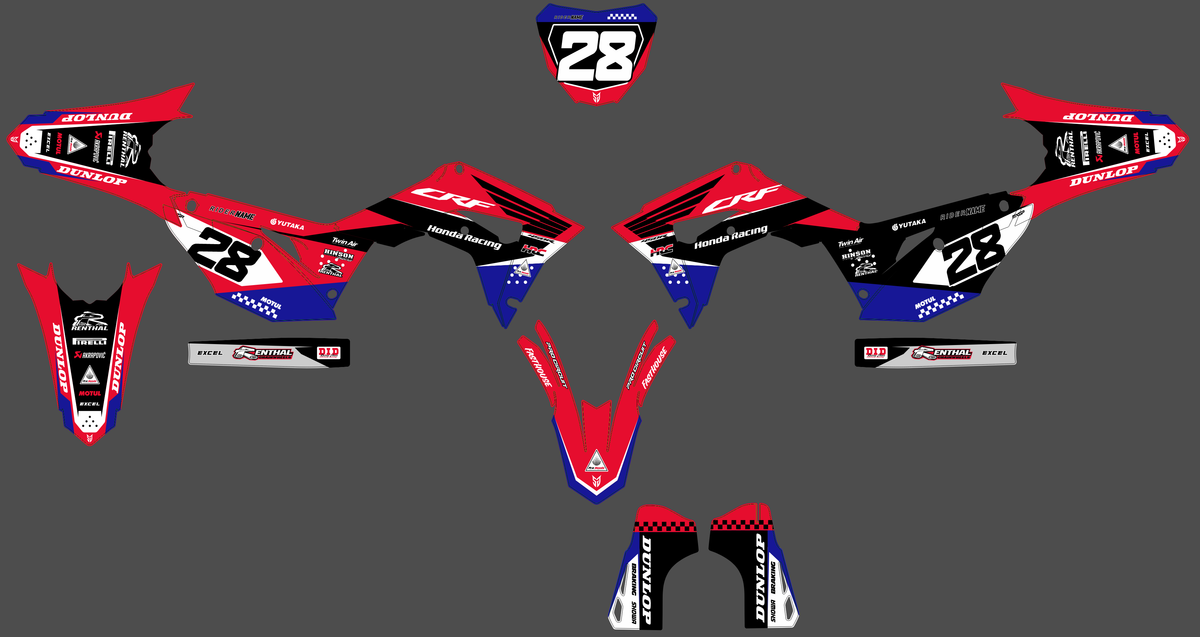 graphics kit HONDA CRF 450 2017-2020 CRF 250 2018-2021 - KRYPTIX
