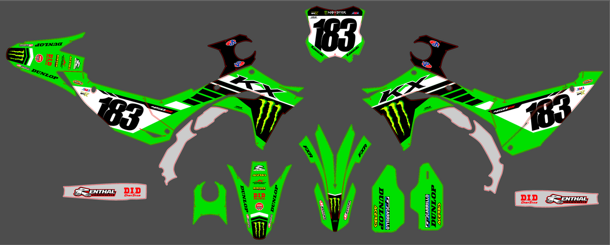 Dekor-Kit KAWASAKI KXF 250 2025 & KXF 450 2024-2025 - VYPRON