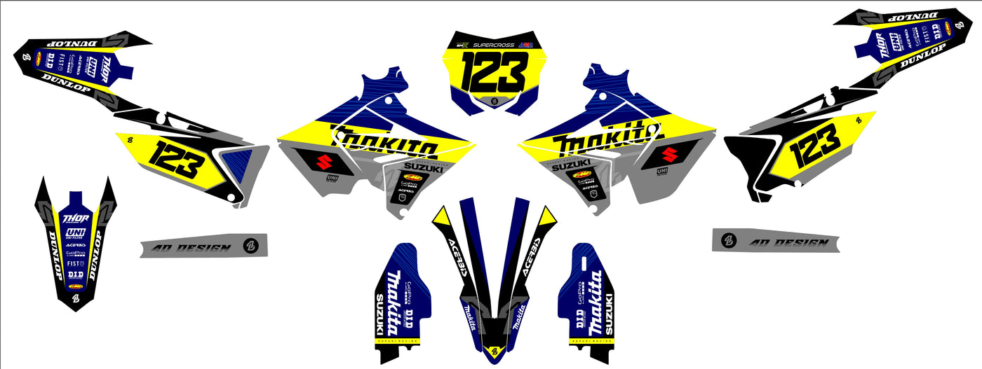 Graphics kit SUZUKI RM125 & RM250 2001-2008 POLISPORT RESTYLE - TORQON
