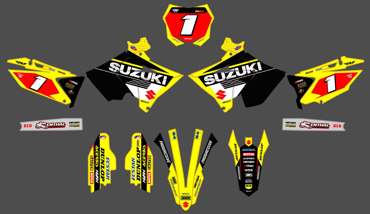 Graphics kit SUZUKI RM125 & RM250 2001-2008 POLISPORT RESTYLE - VORTRAX