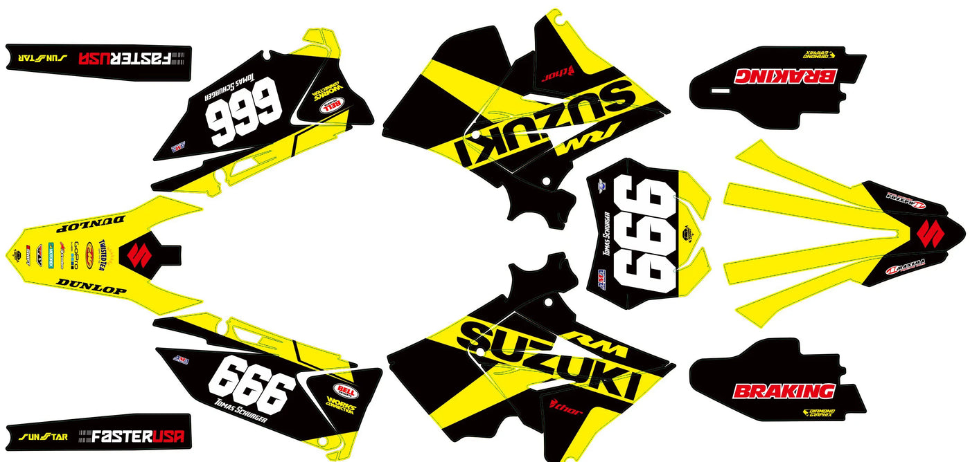 Graphics kit SUZUKI RM125 & RM250 2001-2008 POLISPORT RESTYLE - FEROXIS