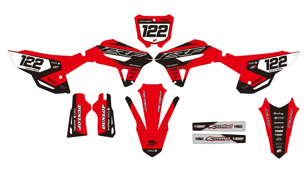 Honda CRF 250 2022-2024 & CRF 450 2021-2024 graphics kit - XENZOR