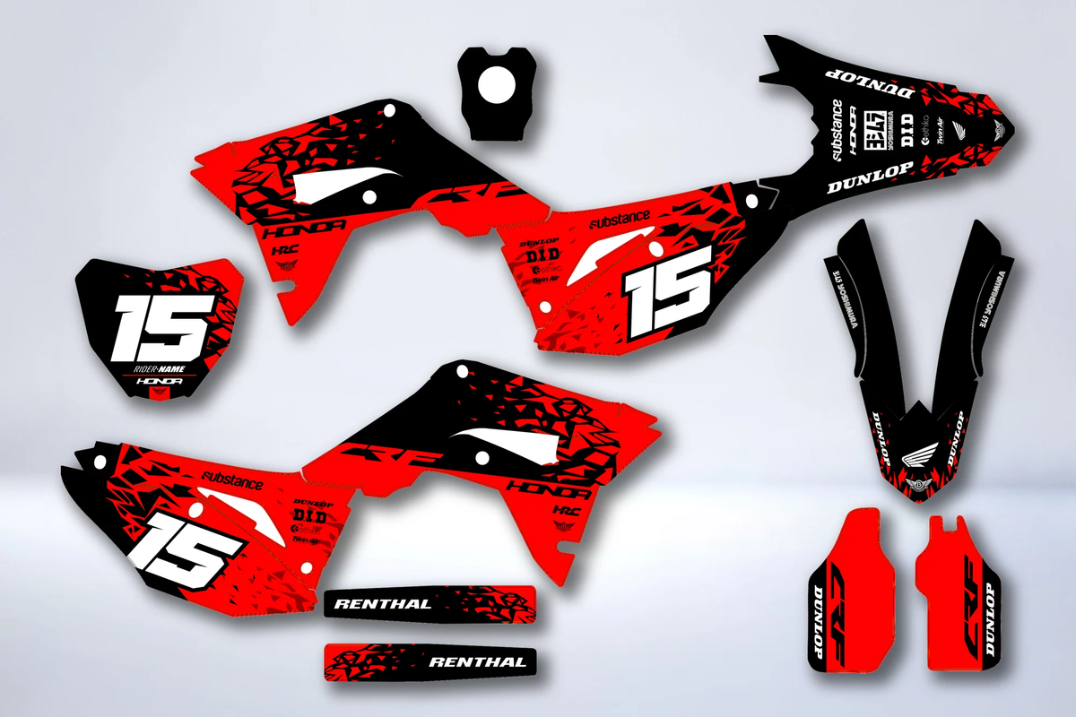 Graphics kit HONDA CRF 450 2017-2020 CRF 250 2018-2021 - VOLTRIX