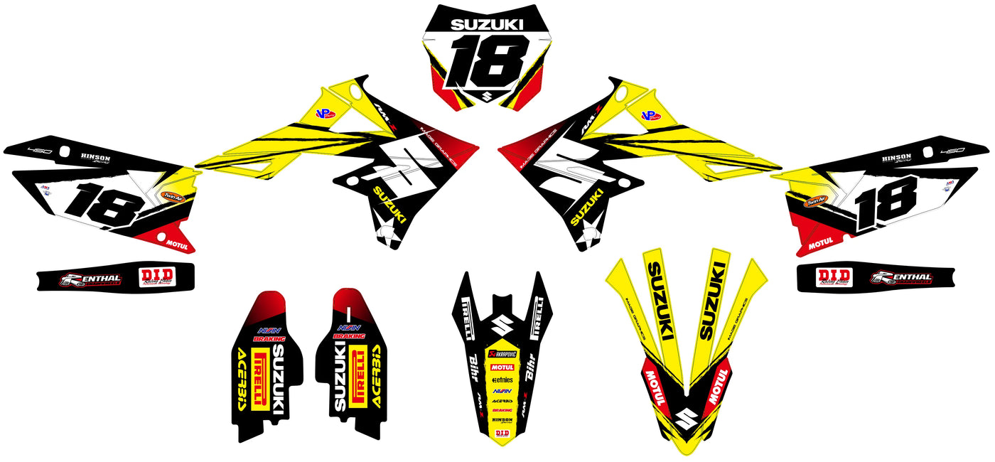 graphics kit SUZUKI RM-Z 450 2018-2025 & RM-Z 250 2019-2023 - IGNITIX