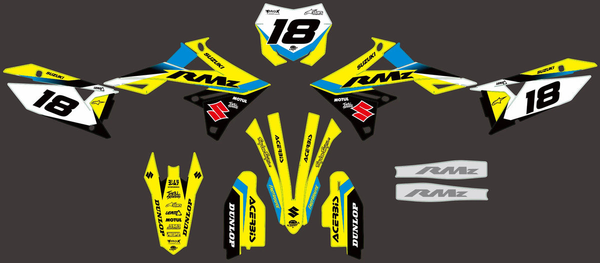 kit grafiche SUZUKI RM-Z 450 2018-2025 & RM-Z 250 2019-2023 - GRITRON