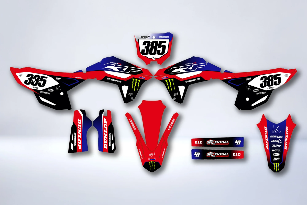 Kit autocolantes Honda CRF 250 2022-2024 & CRF 450 2021-2024 - QUAZOR