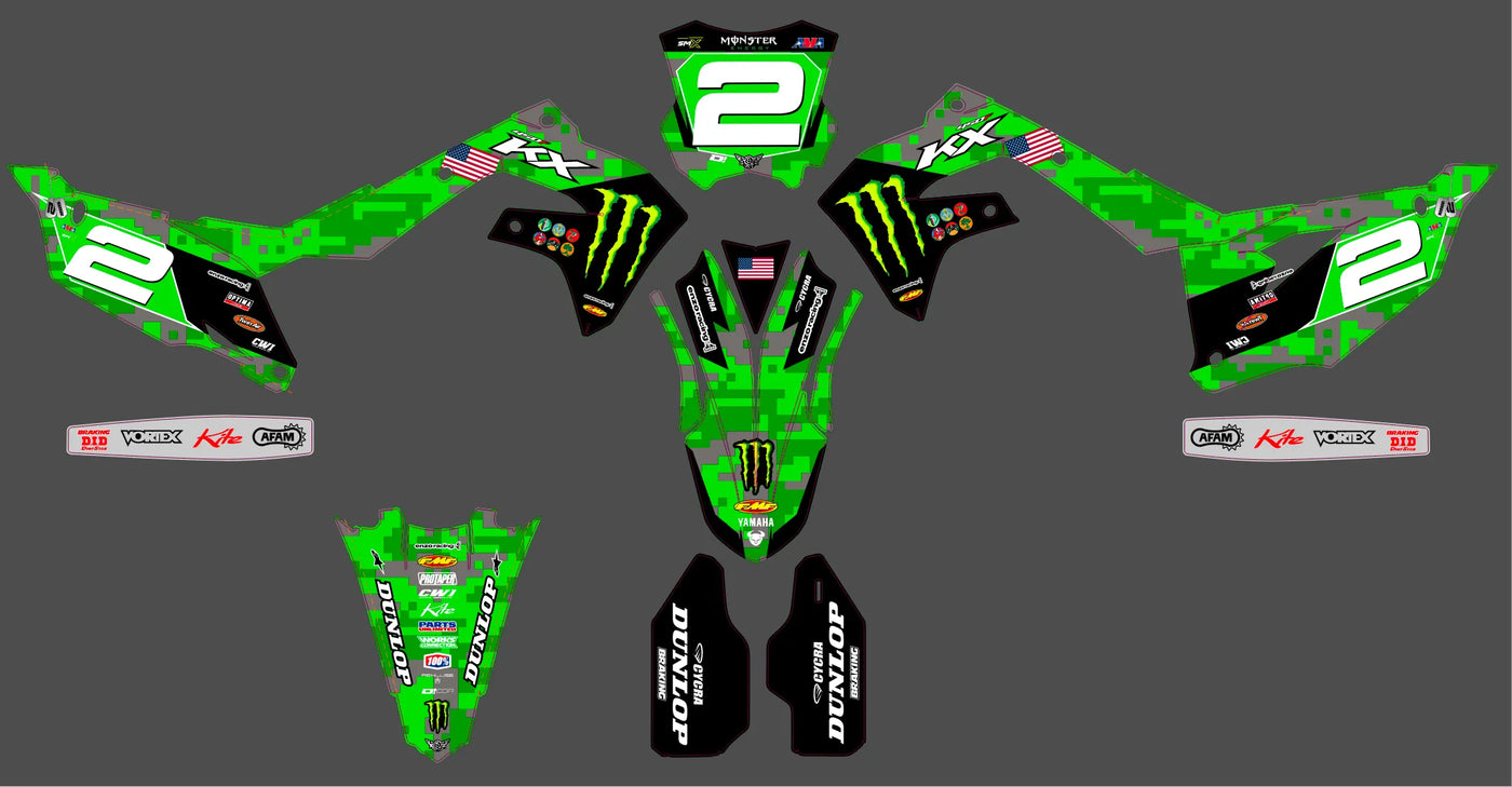 Dekor-Kit Kawasaki KXF 250 2021-2024 & KXF 450 2019-2023 - Revvix