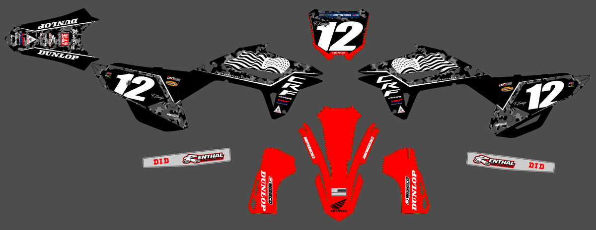 Honda CRF 250 2022-2024 & CRF 450 2021-2024 graphics kit - VEXTOR
