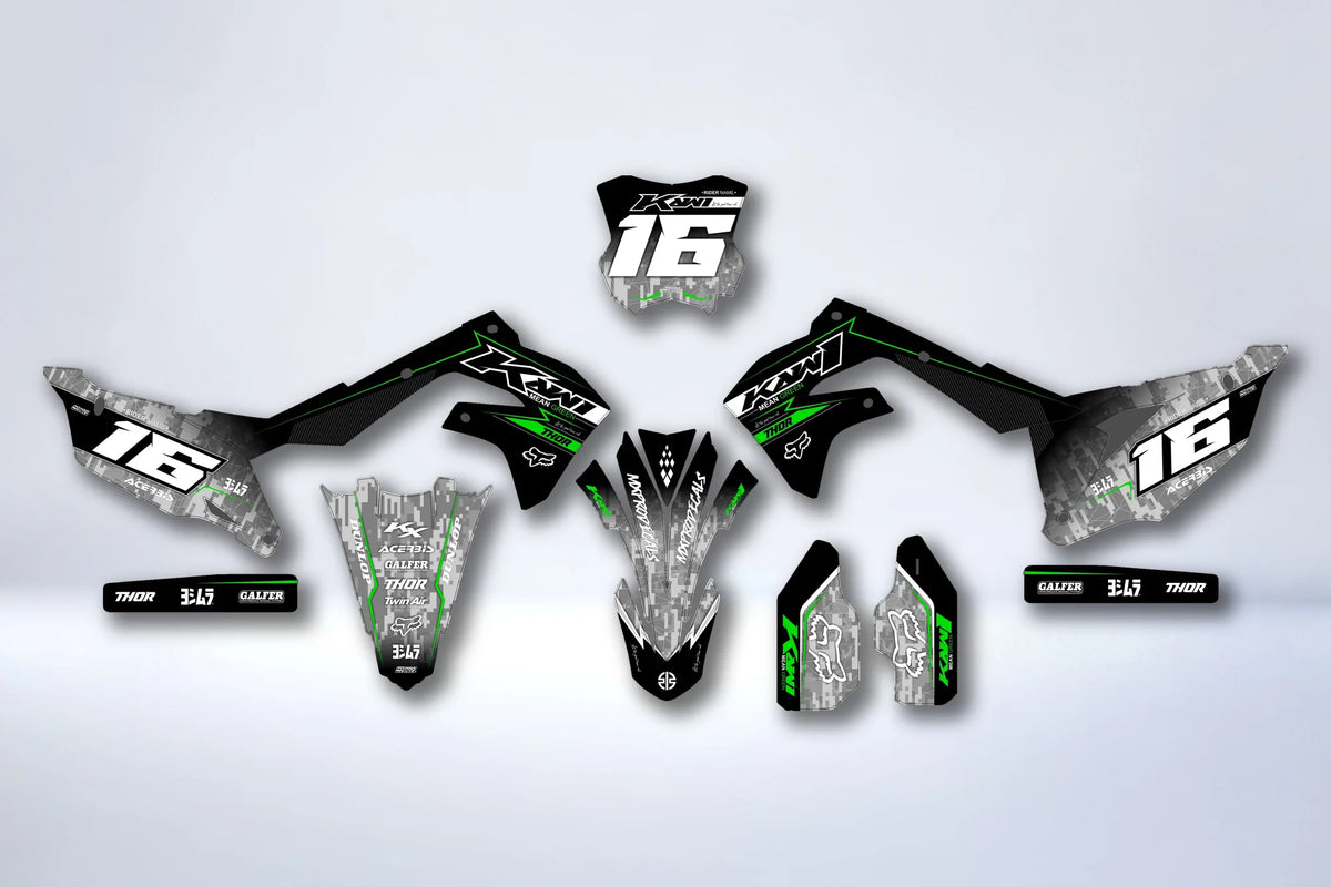 Graphics kit Kawasaki KXF 250 2021-2024 & KXF 450 2019-2023 - Xelvion