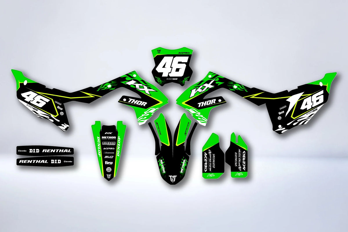 Graphics kit Kawasaki KXF 250 2021-2024 & KXF 450 2019-2023 - Zystrix