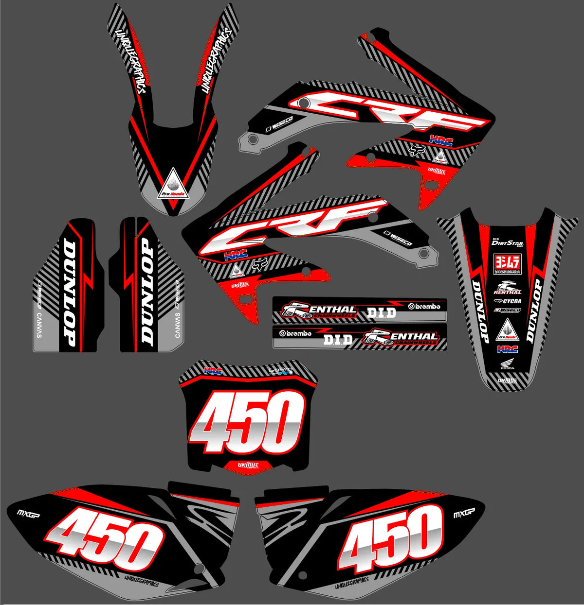 graphics kit HONDA CRF 250 2004-2009 - TORQON