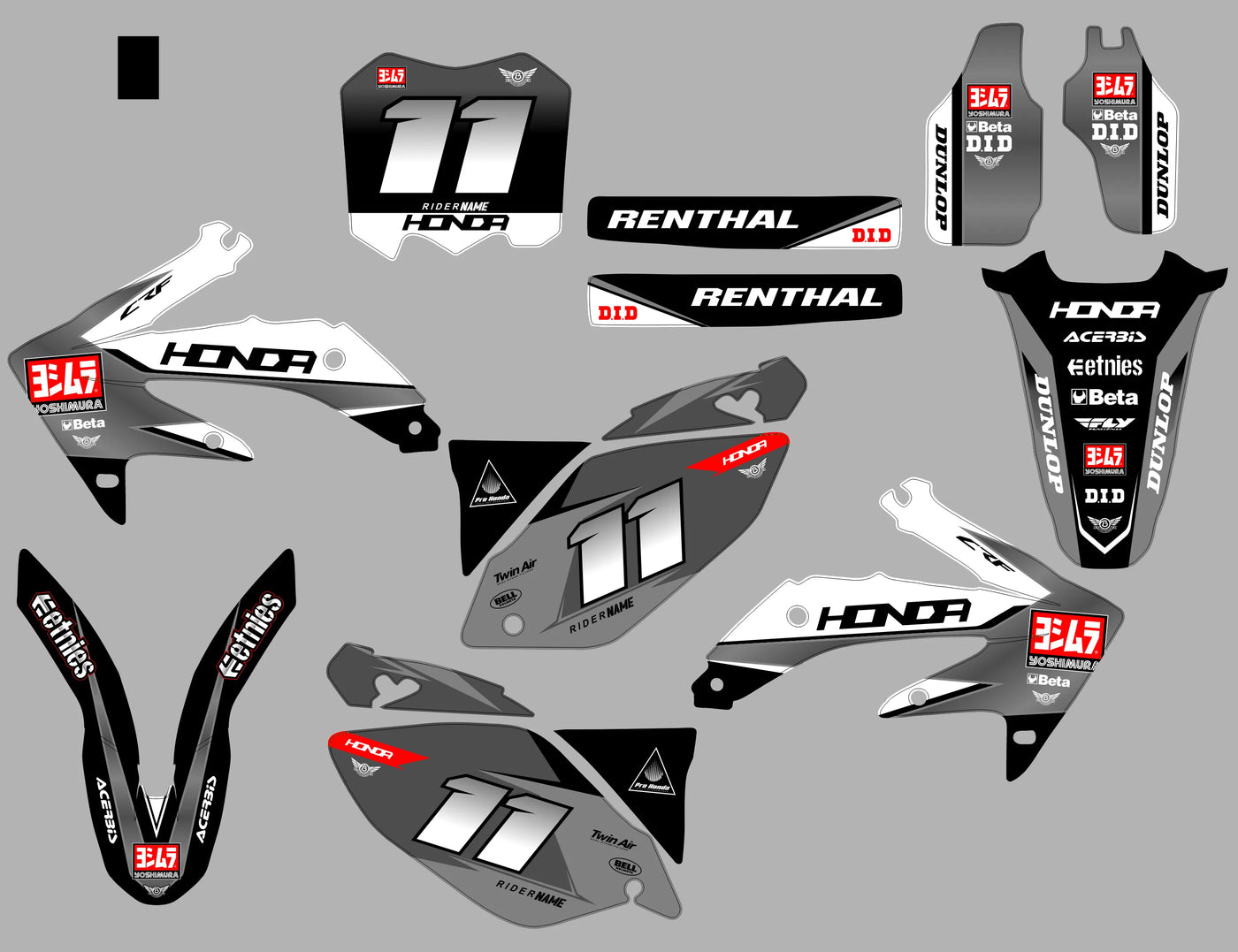 Kit déco HONDA CRF 450 2005-2008 - FLYXON