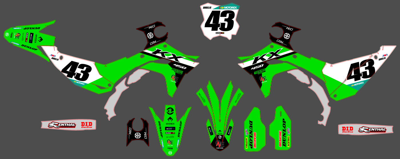 graphics kit KAWASAKI KXF 250 2025 & KXF 450 2024-2025 - FUELEON