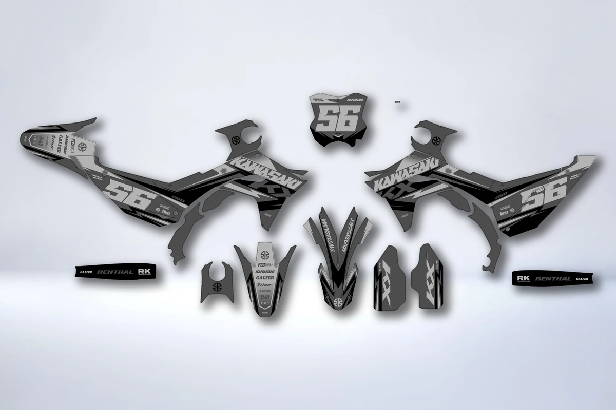 Kit de adhesivos KAWASAKI KXF 250 2025 & KXF 450 2024-2025 - ZYNTRA