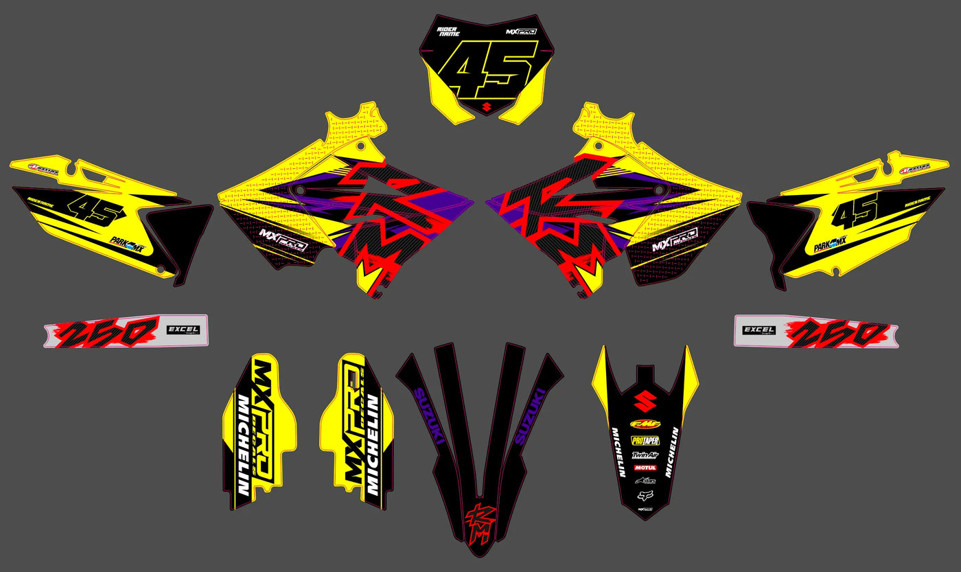 Graphics kit SUZUKI RM125 & RM250 2001-2008 POLISPORT RESTYLE - KYNTRAX