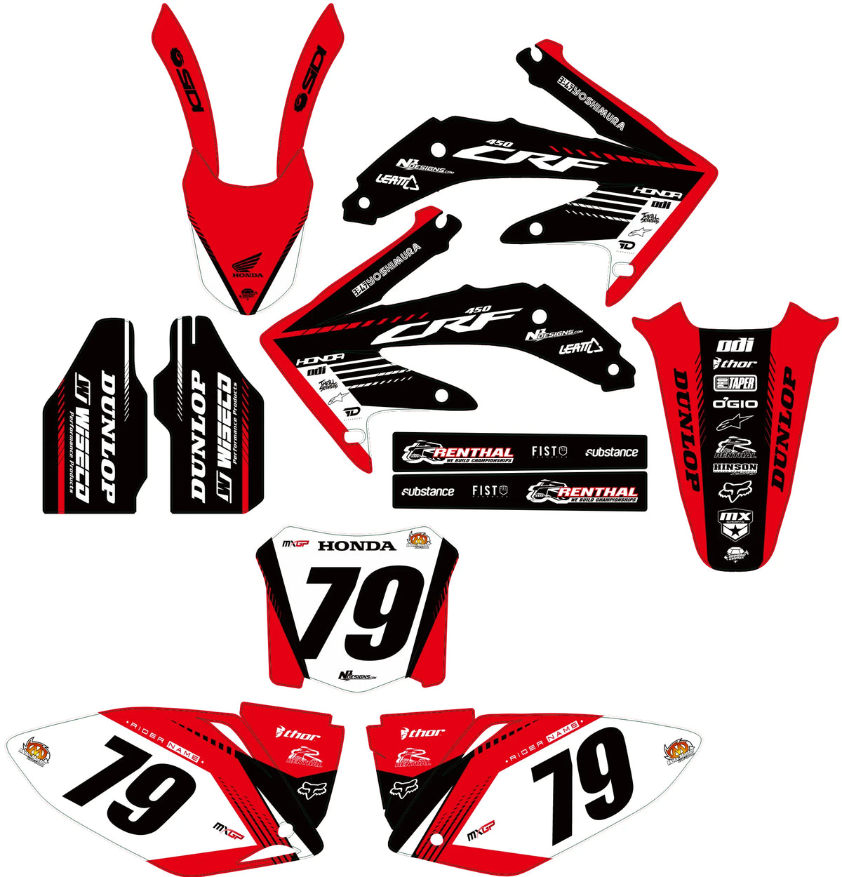 Graphics kit HONDA CRF 450 2005-2008 - PULZION
