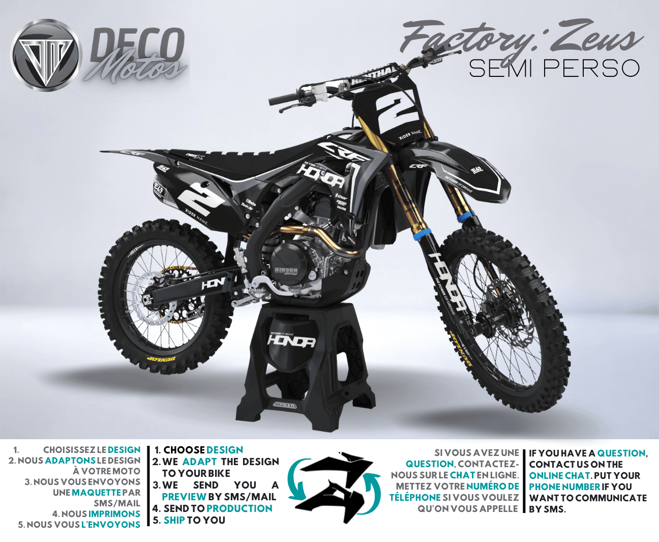 kit gráfico HONDA CRF 250 2022-2024 & CRF 450 2021-2024 - Zeus v3